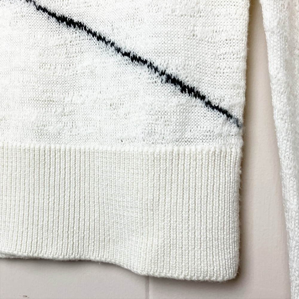 Derek Lam 10 Crosby‎ Asymmetric Stripe Sweater neutral black lines minimalist - Picture 3 of 10